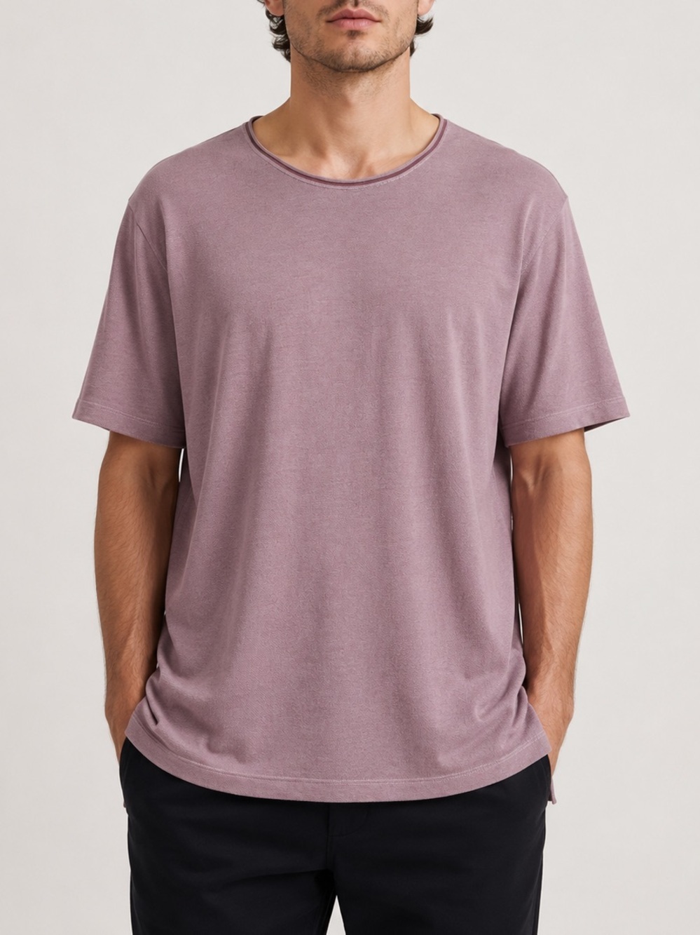 Robert Barakett Dusty Mauve Textured T-Shirt